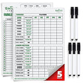 SWOOC Games® - 5 Big Premium Laminated Yardzee & Farkle Score Cards (11.5in x 8in) with Rules - Large Reusable Dry Erase Pads for Giant Outdoor Dice - style: Score Cards + Markers (5 Pack)