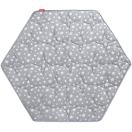Hexagon Playpen Mat, Baby Playmat Fits Regalo Portable Play Yard 48 Inch and hiccapop 53" PlayPod Playpen, 6 Panel Playpen Mattress Non Slip Pad Mat - color: Grey With Star, size: for Regalo Play Yard 6 Panel