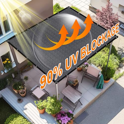 Artpuch 90% Sun Shade Cloth, 3 x 8 FT Pergola Shade Cover Canopy with Grommets, Sun Screen Fabric Tarp for Patio, Outdoor, Garden, Backyard, Dark Grey - color: Dark Grey, size: 0 3' X 0 8'