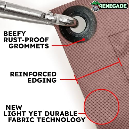 RENEGADE Industrial Tarp 12x9 ft Brown – Heavy Duty, Waterproof, UV-Resistant, PFAS-Free – Durable Tarp for Jobsite Coverage, Construction, Farming & Shelter Use - color: Brown, size: 12X9