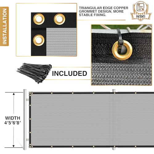 Privacy Fence Screen 6' x 3' Fencing Cover Heavy Duty Mesh Windscreen Cloth for Outdoor Garden Patio Backyard Chain Link Fence Gray - color: Gray, size: 6' x 3'