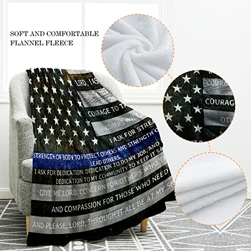 Jekeno Police Officers Prayer Blanket Gifts for Men Kids Boys Home Bedroom Living Room Decor Soft Cozy Lightweight Plush Throw Blankets 50"x60" - color: Color637, size: 50"x60"