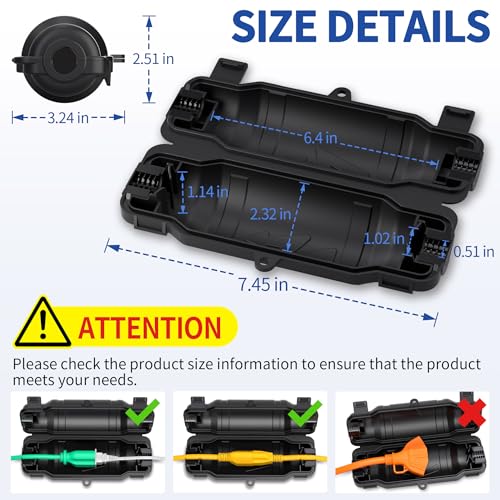3 Pack Outdoor Extension Cord Safety Cover with Waterproof Seal IP54 Water-Resistant, Weatherproof Electrical Connection Box with 2 Latches, Plug, Socket, Holiday Decoration Light, Black - color: Black, size: 3 Pack
