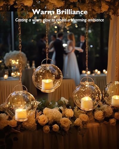 Homemory 24-Pack Flameless LED Tea Lights Candles Battery Operated, 200+Hour Fake Electric Candles TeaLights for Votive, Aniversary, Wedding Centerpiece Table Decor, Funeral, Halloween, Christmas - color: Warm White Glow – Ivory Body, size: Pack of 24