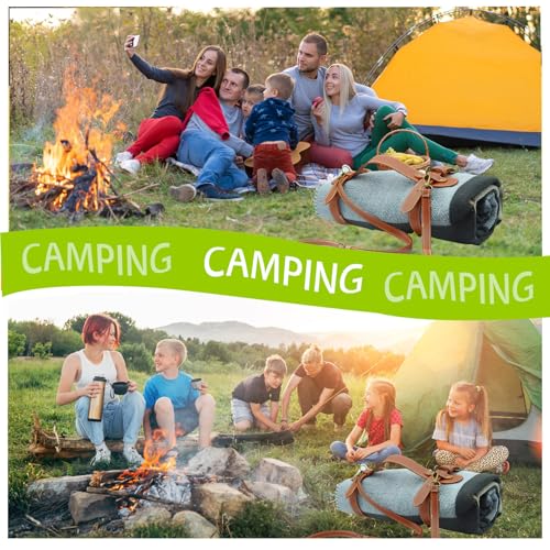 Picnic Blanket Carry Strap, PU Leather Yoga Mat Carry Strap with Adjustable Shoulder Belt for Outdoor Camping Hiking, 51cm