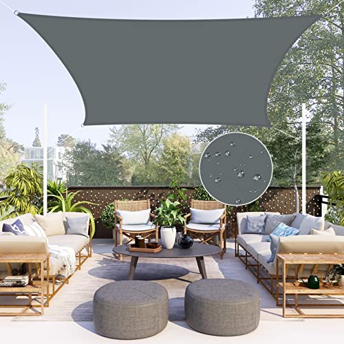 Neween Waterproof Sun Shade Sail Rectangle UV Block Canopy for Outdoor Patio and Garden, Yard Activities (13'x20',Gray) - color: Gray, size: 13'x20'