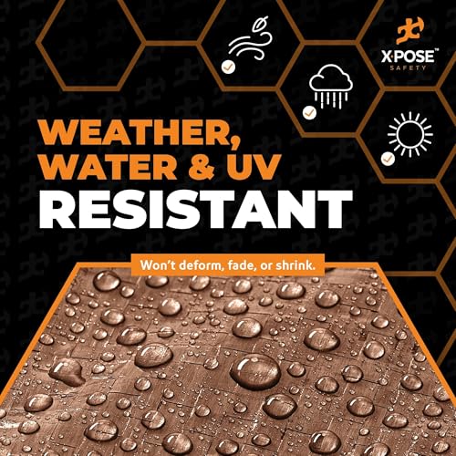 Multipurpose Protective Cover Brown Poly Tarp 8' x 10' - Durable, Water Resistant, Weather Resistant - 5 Mil Thick Polyethylene - by Xpose Safety - color: Brown, size: 8 Feet X 10 Feet