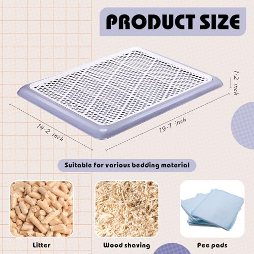 Mifoci 2 Pcs Dog Potty Tray Mesh Puppy Training Pad Holder Floor Protection Portable Pee Pad Pet Toilet Training Tray Litter Box Corner for Medium and Large Dogs (19.7 x 14.2 Inch,Gray) - color: Gray, size: 19.7 x 14.2 Inch