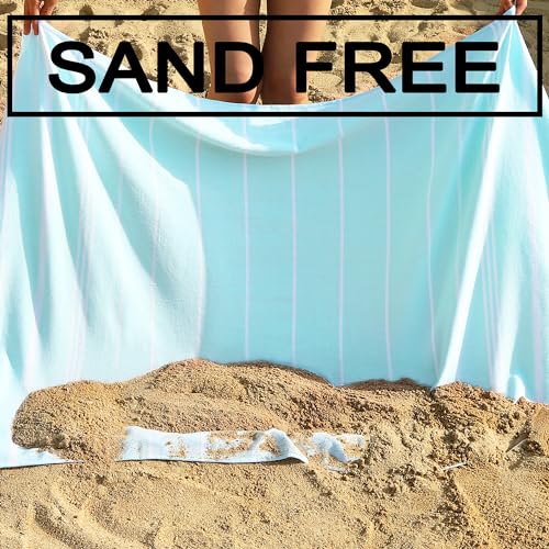 Beach Towel 2 Pack,Sand Free Beach Towels Oversized 39 x 72,Turkish Beach Towel Quick Dry Towel,Lightweight Pool Towels for Adults Travel Towel,Cool Beach Accessories Super Absorbent Towels - color: 2 Pack Aqua
