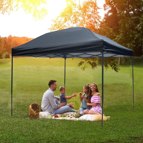 Joramoy 10×10 Canopy Replacement Top Only, Waterproof Pop Up Canopy Tent Top Roof Cover with Ropes, Instant Canopy Top Sunshade Sliver Coated for Outdoor Garden Patio Camping (Black,120 Inchs) - color: Black, size: 120"×120" Top Only(305×305cm）