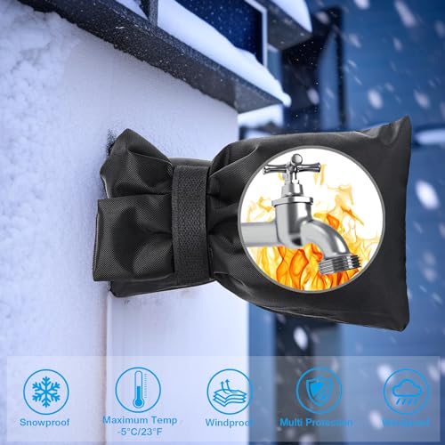 Outdoor Faucet Covers for Winter, Actgan 8.3"H x 6"W Thickened Outside Garden Faucet Socks for Freeze Protection, Reusable Insulated Faucet Covers, 2 Pack, Black - color: 2 Piece 8.3"H x 6"W Black
