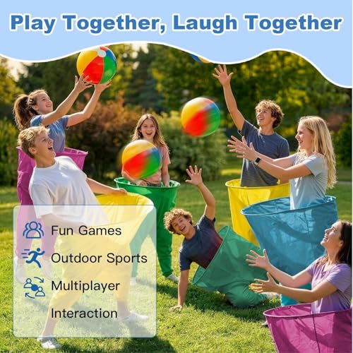 Granny Pants Yard Game Set, Granny Pants Family Outdoor Party Games, Oversized Pants with Bouncy Balls and Electric Air Pump, Outdoor Tossing Games for Adult Yard Game Birthday Party Family Reunion - color: 2 Blue + Yellow