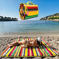 NEW 2026 Mexican Style XL Beach Blanket, Soft 3-Layers Thick Mat, Sand Free, Waterproof, Easy Fold