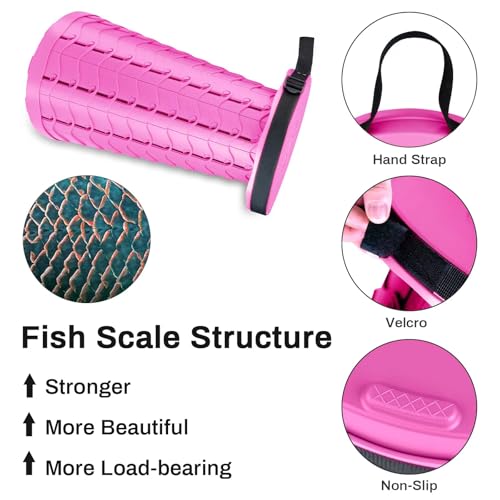 Portable & Lightweight Foldable Camping Chair for Adults, Heavy Duty Folding Stool with Adjustable Shoulder Strap, Perfect for Picnic, Beach, Backyard, and Sporting Events, Max Weight 400lbs - color: Pink
