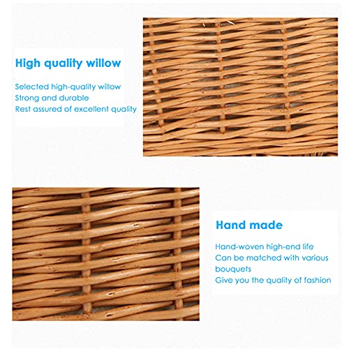 Wicker Picnic Basket Set, Large Handmade Willow Basket for 4 People with Waterproof Picnic Blanket, Insulated Thermal Compartment with Cutlery Suitable for Picnic and Camping