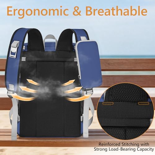 Cooler Backpack, 40 Cans Insulated Lunch Backpack Picnic Backpack for Men&Women, Durable Cooler Bag with 2 Leak Proof Compartments for Picnic, BBQ Camping, Lunch, Beach, Hiking, Blue - color: Blue
