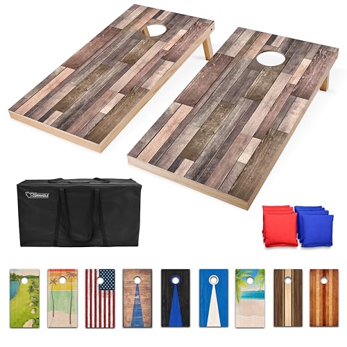 GoSports 4 x 2 ft Regulation Size Wood Cornhole Boards - 10 Vintage Wood Designs (Choose Your Style) - color: Scrapwood