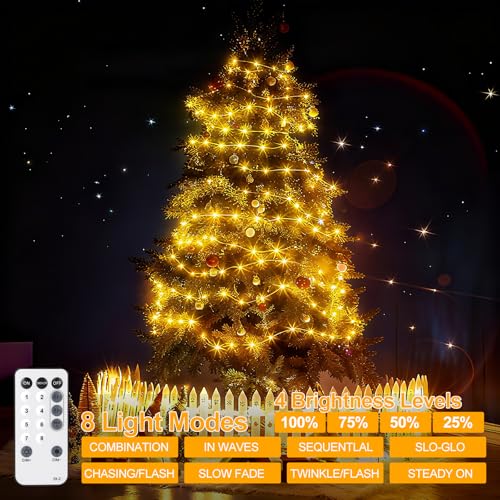 OGORI 200FT 800LED Fairy Lights Outdoor, Warm White Fairy String Lights 8 Modes Remote & Timer, IP67 Waterproof Fairy Tree Lights for Bedroom, Wedding, DIY, Centerpiece, Christmas Decorations - color: Warm White, size: 200FT 800LED