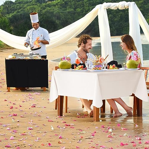 Nasitos 2 Pack Vinyl Square Table Cloth 54x54 Inch-Beige Waterproof Oil-Proof Card Tablecloths, Wipeable Spill-Proof Square Flannel Backed Small Tablecloths for Coffee Table, Indoor&Outdoor - color: Beige, size: 54x54 Inch (Square)