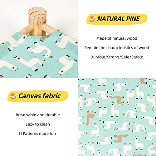 Patas Lague Cat and Dog Hammock Bed for Small Dogs, Brethable Wooden Cat Pet Rabbit Elevated Cooling Outdoor Bed Cots Furniture for Summer Alpaca - color: Alpaca