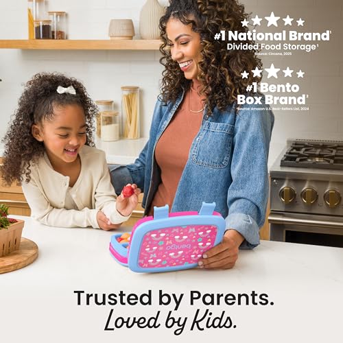 Bentgo Kids Prints Leak-Proof, 5-Compartment Bento-Style Kids Lunch Box - Ideal Portion Sizes for Ages 3-7, Durable, Drop-Proof, Dishwasher Safe, & PFAS & BPA-Free Materials (Rainbows & Butterflies) - color: Rainbows and Butterflies