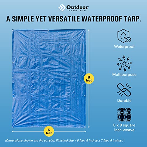 Outdoor Products All-Purpose Plastic Tarp | Waterproof Cover Cover for Home, Outdoor, and Emergency | Multiple Sizes - size: 8 ft x 10 ft