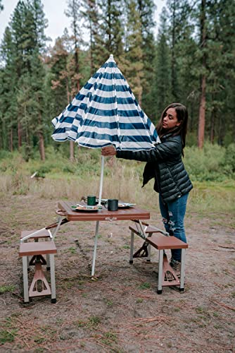 Stansport Picnic Table and Umbrella Combo - Brown