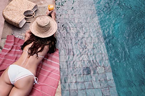 Gold CASE LYCIA Turkish Beach Towel Set of 6 – 100% Cotton Turkish Beach Towels Bulk 70 x 38'' – LYCIA Oversized, Quick Dry & Sand Free Beach Towel – Lightweight Towels Set in Multi Color Tones - color: Multicolor-1, style: Beach-Bath Towel Set