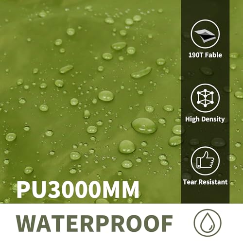 Frelaxy Tent Footprint, Waterproof Camping Tarp, Durable Tent Floor to Elevate Your Camping, Hiking, Backpacking, Hammock, Beach Experience - color: Army Green, size: 6 Person—116.5'' x 104''