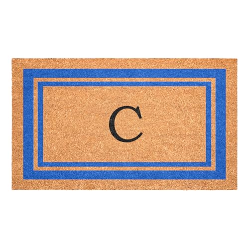Calloway Mills 152972436C Blue Border 24" x 36" Monogram Doormat (Letter C) - color: Letter C, size: 2' x 3' (Rectangular)