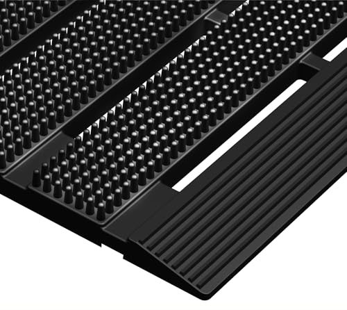 MATALL Heavy Duty Outdoor Mat - 18 x 30 Inches Non-Slip Drainage Floor Mat for All Weather Garage Pool Home Entry Indoor Mud Mat - color: Black, size: 1'6" x 2'6" (Rectangular)