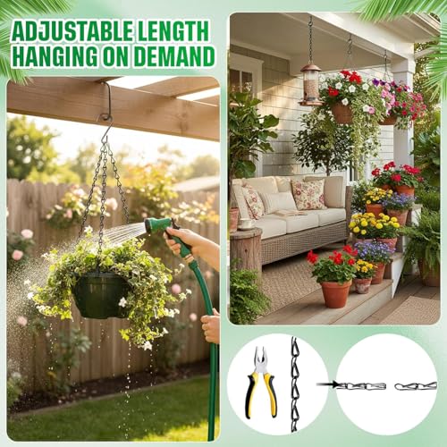EBOOT 2 Pcs Hanging Chain for Bird Feeders, Planters, Lanterns and Ornaments (35 Inch,Black) - color: Black, size: 35 Inch
