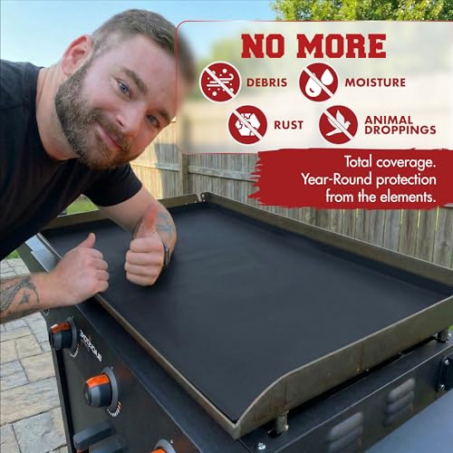 KITCHEN PERFECTION 36" Premium Silicone Griddle Cover Mat for Blackstone Griddle 36 Inch - Hermetic Protection from Rust & Debris All Year, Fits All Blackstone 36 Inch Models - Food Grade Silicone - color: Black 36 inch