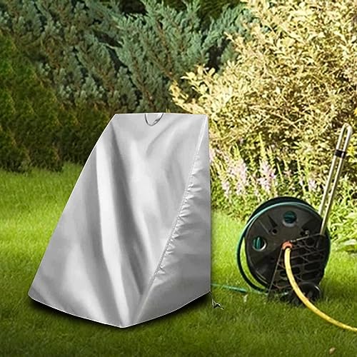 Hose Reel Cover Hose Reel Cart Cover Portable with Drawstring Spare Outdoor Oxford Cloth Hose Cart Protector Garden Hose Reel Cover for Home, Silver - color: Silver
