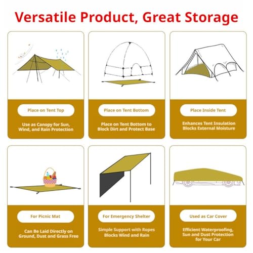 Ultralight Tent Footprint Waterproof Camping Tarp, 210D Portable Ground Sheet Mat with Carry Bag, Multi-Use Picnic Beach Blanket for Camping Backpacking Hiking (Gray) - color: Gray