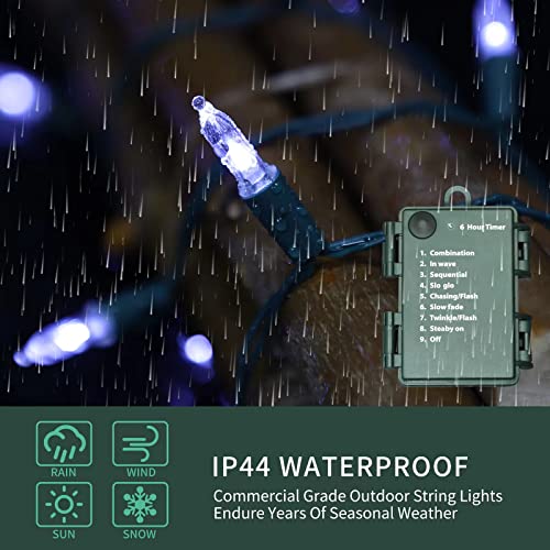 LAMPHOME Christmas Lights 2 Pack 18 Feet 50 LED White Mini String Light with 8 Modes Waterproof Tree Decor for Xmas Outdoor Holiday Party Garden - color: White, size: 100 Count