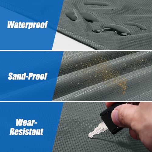 Odoland Beach Blanket Picnic Blanket, 43" x 63" SandProof Waterproof Outdoor Pocket Blanket with Portable Bag, Foldable Lightweight Sand Free Quick Drying Beach Mat for Hiking Camping Travel, Grey - color: Gray, size: 43.3" x 63"(1-2 People)