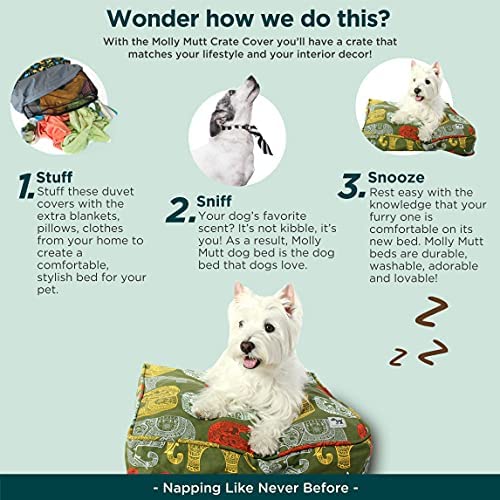 Molly Mutt Water-Resistant Dog Bed Liner, Polyester Bed Liner for Dogs, Easy to Clean, Gray, Small,22"x27"x4.75" - size: Small, style: New Version