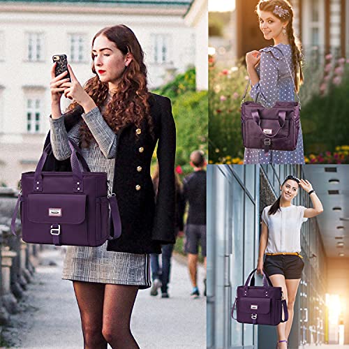 Weitars Lunch Bag for Women Work,Insulated Lunch Box Extra Large Lunch Tote Bag,Wide-Open Tote Cooler Bag With Removable Shoulder Strap with Side Pocket,Lunchbag For Picnic Hiking Beach - color: Purple