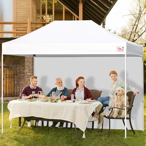 Tradesparker 10x15 Pop Up Canopy Wall with Zipper, 86 inch Height Instant Canopy SunWall Tent Sidewalls for 10x10 Pop Up Tent,1 Pack Sidewall Only,White - color: White, size: 15FT*1