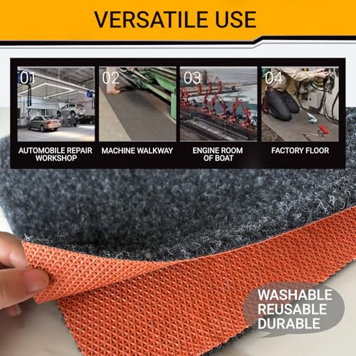 Oil Spill Mat Thick 1/3", 64" x 32" Heavy Duty Rubber Garage Floor Protector Mat for Driveway Outdoor, Absorbs Grease Water Leak-Resistant Carpet for Under Car Auto Golf Cart Mower Washer, Black - size: 64"L x 32"W x 0.3"Th