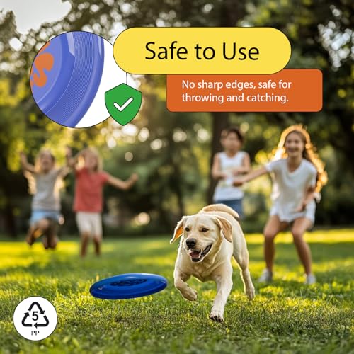 Frisbee Fastback Outdoor Flying Disc for Kids, 9.35 Inch Lightweight Sports Disc, Dog-friendly, for Beach Lawn Backyard Games and Family Fun - 100g - color: Green+Blue+Yellow+Pink