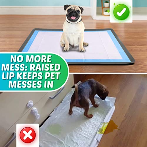 TidyFriend Dog Pee Pad Holder Tray Fits for 28” x 34” Wee Wee Pee Pads - Stable Grip, Raised Edges, Quick-Wipe Silicone Surface Dog Potty Tray Holder for Indoor Flooring Protection (Grey) - color: Gray