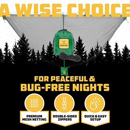 Wise Owl Outfitters Hammock Bug Net – Mosquito Net for Hammock, Lightweight Bug Netting for Camping, Hiking, Backpacking, Forest & Outdoor Use - color: Green