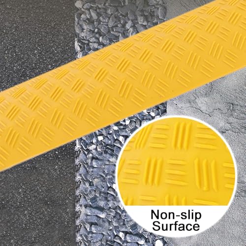 Drive Over Cable Protector 1 Channel Cable Ramps 2000 Lbs Max with Fixing Holes Speed Bumps for Outdoor & Indoor Use(Yellow) - color: Yellow