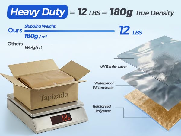10x20 FT Carport Canopy Replacement Cover, Heavy Duty Car Garage Top Tent Shelter Tarp, Waterproof & UV Protected, Easy Installation with Ball Bungees, Beige (Frame Not Included) - color: Beige, size: 10'x20'
