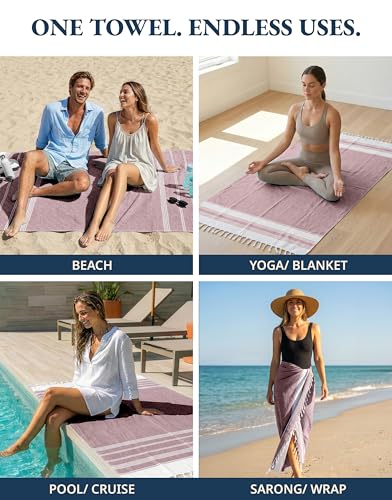 LANE LINEN Large Pool Towels, XL Beach Towel, Pre-Washed, No Shrink, Quick Dry Oversized Beach Towels, Stylish Beach Towel for Women, Sand Free Towel, 39"x71" - Fired Brick - color: 41: Fired Brick, size: Pack of 1