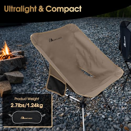 MOON LENCE Portable Camping Chair Plus, Larger & Roomier, Compact and Lightweight Still, Folding Chair for Backpacking & Hiking, 330Lbs Capacity (Desert Rust-2pack) - color: Desert Rust-2pack