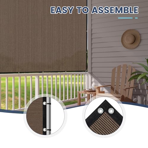 90% Sun Shade Cloth with Grommets 4X8 FT, Outdoor Pergola Shade Cover, Heavy-Duty Mesh Tarp Patio Sun Screen for Lawn Garden Backyard, Mocha - color: Mocha, size: 0 4 x 0 8 FT