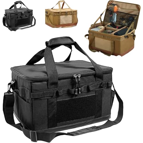 45L Large Insulated Picnic Basket, Foldable Waterproof Outdoor Storage Tote with 5mm EPE Thermal Layer, Leakproof Cooler Bag for Camping, Beach, BBQ & (Black 60L (Hard-Duty) Case) - color: Black 60l (Hard-duty) Case